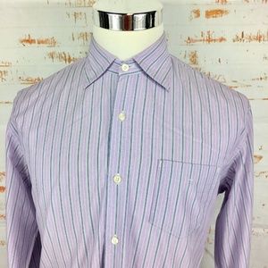 Hartford Mens Button Up Shirt Large L Long Sleeve